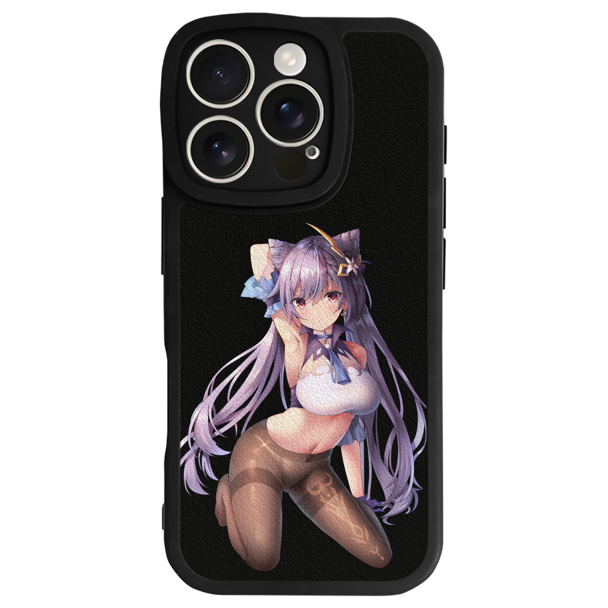 げんし神 刻晴 こくせい genshin Kokusei 【iPhone 16シリーズ対応】シリコンスマホケース（レザー調） 材質：シリコン